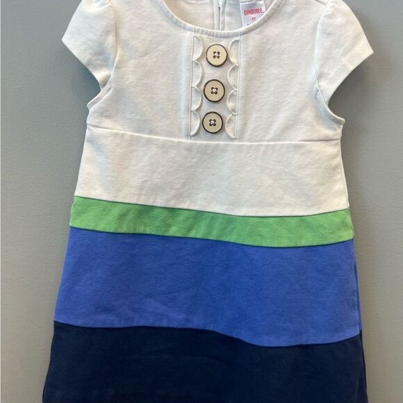 Gymboree, Toddler, 3T, Colorful Striped Dress with Button Detail - Picture 1 of 4